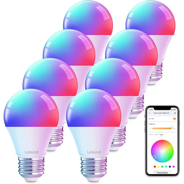Linkind Bombillas inteligentes, bombilla inteligente que funciona con Alexa y Google Home, bombillas LED que cambian de color, 104 escenas preestablecidas, sincronización de música, bombilla A19 E26 - Imagen 24