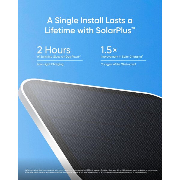 eufy Security SoloCam S340, cámaras de seguridad solares inalámbricas para exteriores, cámaras para seguridad del hogar, vigilancia panorámica e inclinación de 360°, sin puntos ciegos, Wi-Fi de 2.4 - Imagen 3