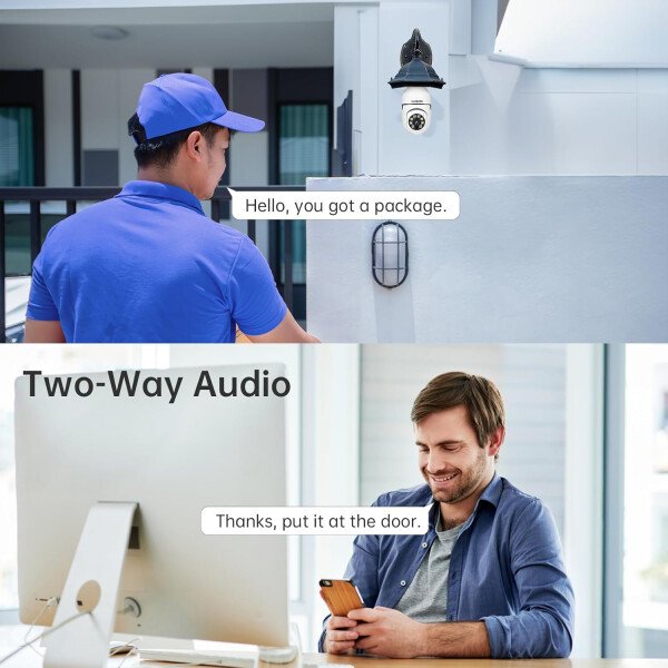 WESECUU Cámara de seguridad con bombilla - 5G y 2.4 GHz WiFi 2K cámaras de seguridad inalámbricas para exteriores detección de movimiento y alarma, conversación bidireccional, visión nocturna a color, - Image 12