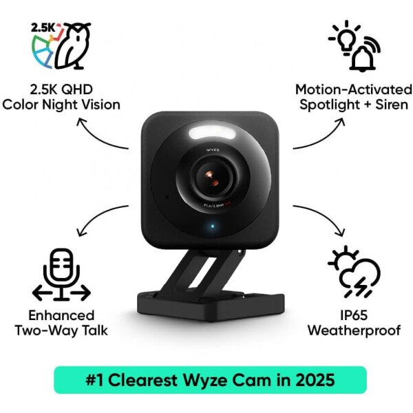 WYZE, Cam v4 - Cámara de seguridad inteligente 2.5K HD Wi-Fi para interiores y exteriores, luz activada por movimiento, visión nocturna a color, audio de 2 vías, funciona con Alexa y Google, blanco - Imagen 31