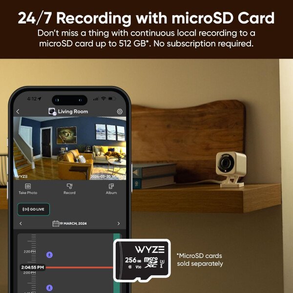 WYZE, Cam v4 - Cámara de seguridad inteligente 2.5K HD Wi-Fi para interiores y exteriores, luz activada por movimiento, visión nocturna a color, audio de 2 vías, funciona con Alexa y Google, blanco - Imagen 33