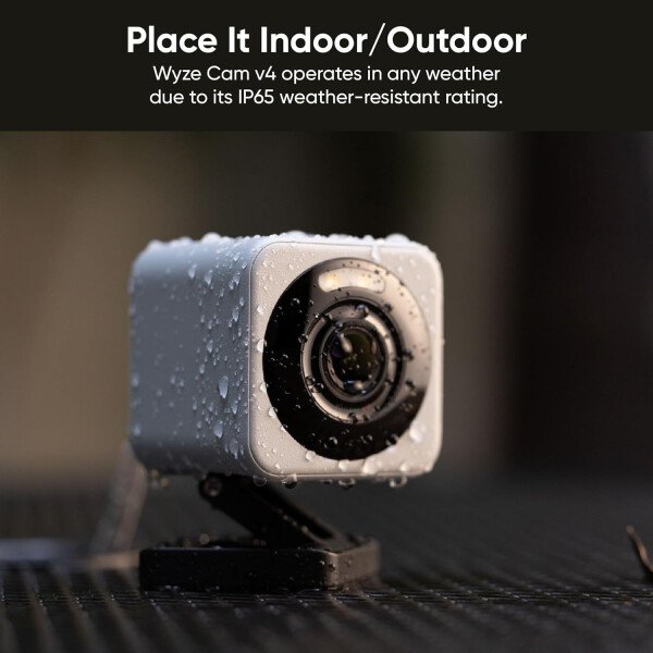WYZE, Cam v4 - Cámara de seguridad inteligente 2.5K HD Wi-Fi para interiores y exteriores, luz activada por movimiento, visión nocturna a color, audio de 2 vías, funciona con Alexa y Google, blanco - Imagen 49