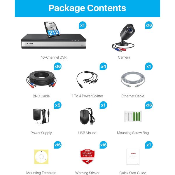 ZOSI Sistema de cámaras de seguridad de 8 canales 1080p para exteriores H.265+ 8 canales 5MP Lite CCTV DVR grabadora y (4) x1080P 1920TVL HD resistente a la intemperie, visión nocturna, alerta de movimiento, acceso remoto (Sin Disco Duro) - Image 13