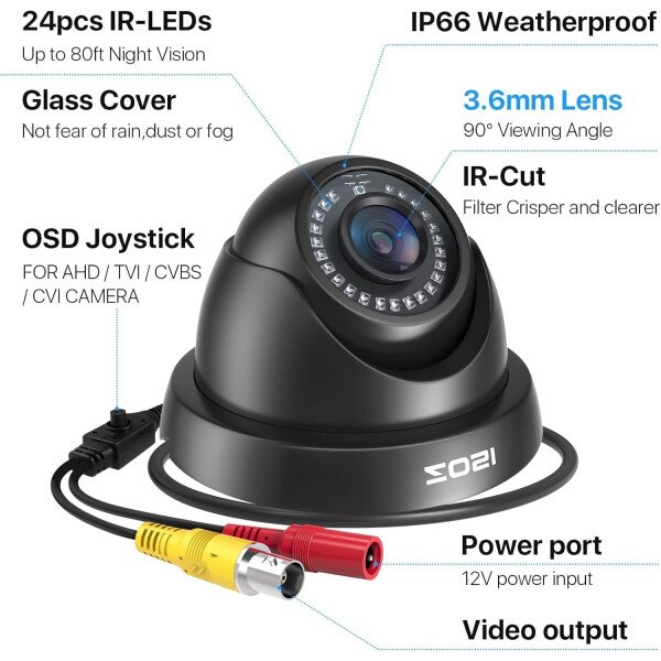 ZOSI Sistema de cámaras de seguridad de 8 canales 1080p para exteriores H.265+ 8 canales 5MP Lite CCTV DVR grabadora y (4) x1080P 1920TVL HD resistente a la intemperie, visión nocturna, alerta de movimiento, acceso remoto (Sin Disco Duro) - Image 15