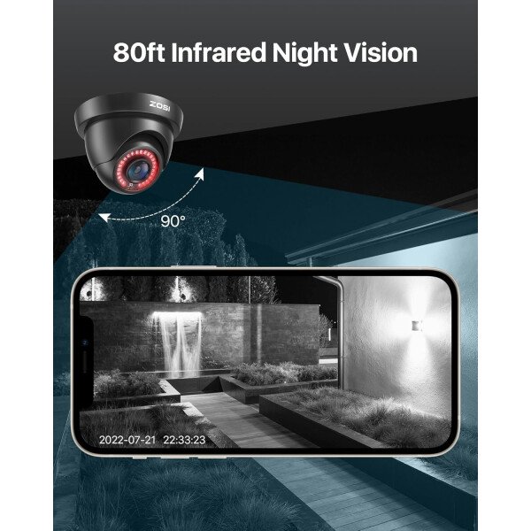 ZOSI Sistema de cámaras de seguridad de 8 canales 1080p para exteriores H.265+ 8 canales 5MP Lite CCTV DVR grabadora y (4) x1080P 1920TVL HD resistente a la intemperie, visión nocturna, alerta de movimiento, acceso remoto (Sin Disco Duro) - Image 16