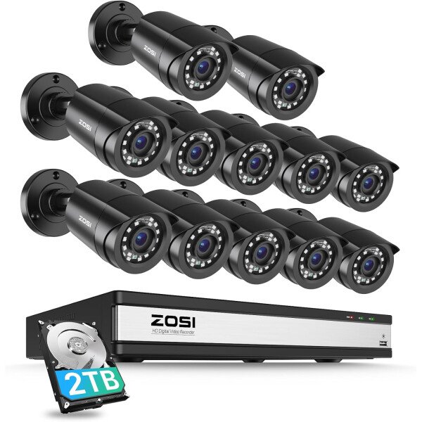 ZOSI Sistema de cámaras de seguridad de 8 canales 1080p para exteriores H.265+ 8 canales 5MP Lite CCTV DVR grabadora y (4) x1080P 1920TVL HD resistente a la intemperie, visión nocturna, alerta de movimiento, acceso remoto (Sin Disco Duro) - Image 25