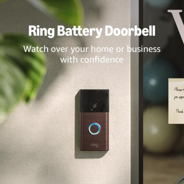 Timbre con cámara inalámbrico Ring - Video de cuerpo completo, video en vivo con audio bidireccional, alertas y detección de movimiento (modelo de 2024), Bronce veneciano