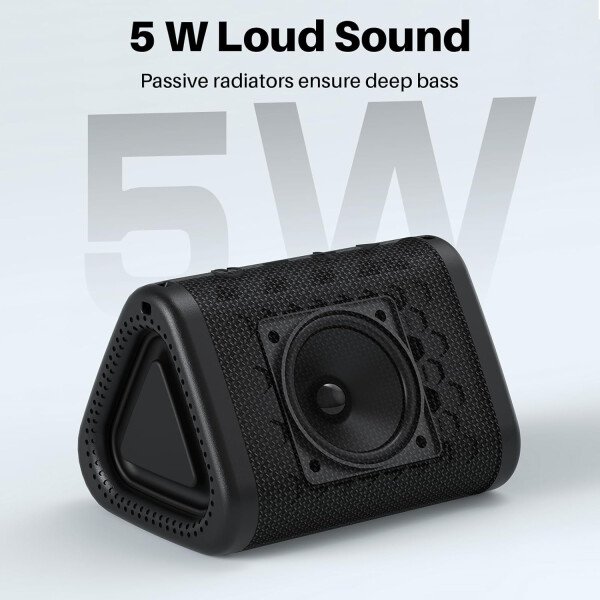 Bobtot Altavoz Bluetooth portátil inalámbrico, IPX7 pequeño altavoz de ducha impermeable, tiempo de reproducción de 15 horas, sonido fuerte y estéreo con graves, emparejamiento TWS para fiesta - Imagen 2