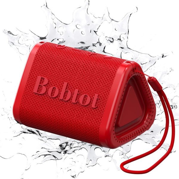 Bobtot Altavoz Bluetooth portátil inalámbrico, IPX7 pequeño altavoz de ducha impermeable, tiempo de reproducción de 15 horas, sonido fuerte y estéreo con graves, emparejamiento TWS para fiesta - Imagen 9