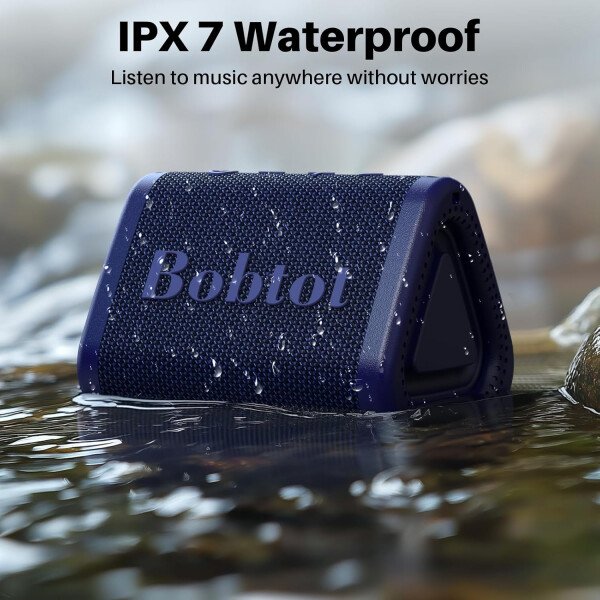 Bobtot Altavoz Bluetooth portátil inalámbrico, IPX7 pequeño altavoz de ducha impermeable, tiempo de reproducción de 15 horas, sonido fuerte y estéreo con graves, emparejamiento TWS para fiesta - Imagen 18