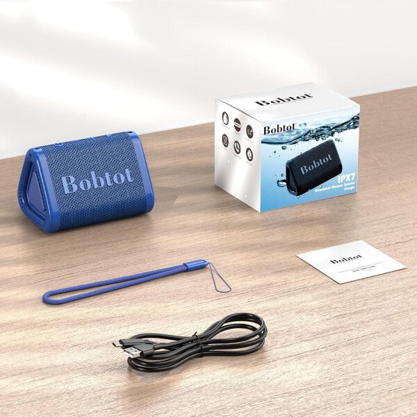 Bobtot Altavoz Bluetooth portátil inalámbrico, IPX7 pequeño altavoz de ducha impermeable, tiempo de reproducción de 15 horas, sonido fuerte y estéreo con graves, emparejamiento TWS para fiesta - Imagen 21