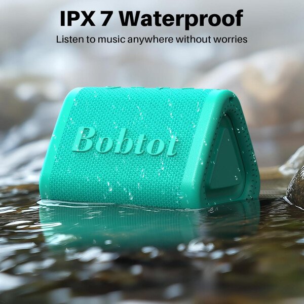 Bobtot Altavoz Bluetooth portátil inalámbrico, IPX7 pequeño altavoz de ducha impermeable, tiempo de reproducción de 15 horas, sonido fuerte y estéreo con graves, emparejamiento TWS para fiesta - Imagen 24