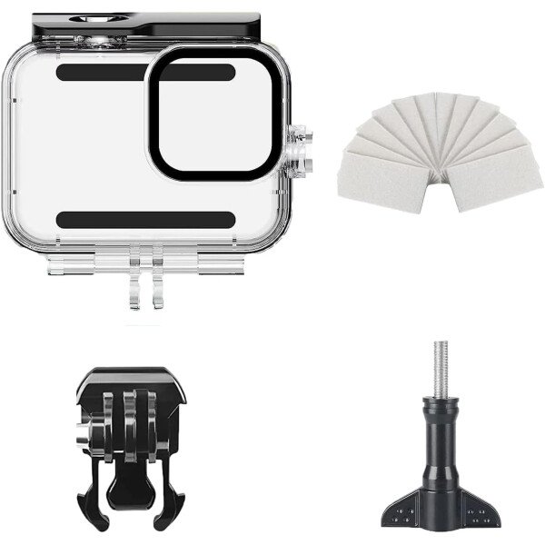 FitStill Funda impermeable de 196.9 ft para Go Pro Hero 11 negro/Hero 10 negro/Hero 9 negro, carcasa protectora de buceo bajo el agua con soporte accesorios para cámara de acción Go Pro Hero11/10/9 negra - Image 9