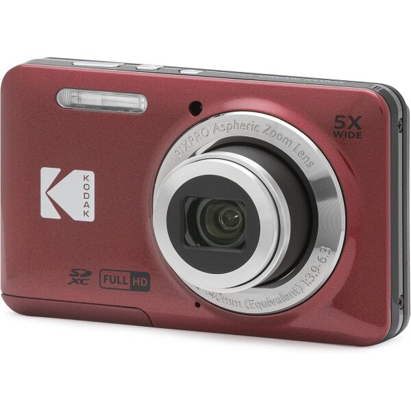 KODAK PIXPRO FZ55-RD Cámara digital de 16MP Zoom óptico 5X 1.102 in Gran angular 1080P Video Full HD 2.7" Cámara LCD Vlogging (rojo) El embalaje puede variar