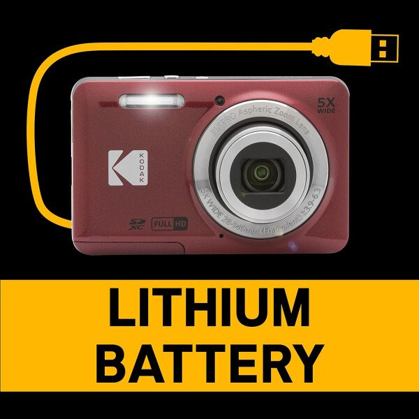 KODAK PIXPRO FZ55-RD Cámara digital de 16MP Zoom óptico 5X 1.102 in Gran angular 1080P Video Full HD 2.7" Cámara LCD Vlogging (rojo) El embalaje puede variar - Imagen 5