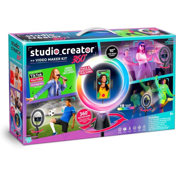 Canal Toys Nuevo kit de podcast y vlogging de Studio Creator: graba tus propios podcasts y vlogs como tus influencers favoritos! Trípode plegable, luz LED y micrófono. A partir de 8 años - Imagen 16