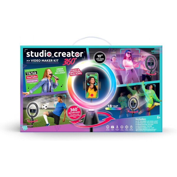 Canal Toys Nuevo kit de podcast y vlogging de Studio Creator: graba tus propios podcasts y vlogs como tus influencers favoritos! Trípode plegable, luz LED y micrófono. A partir de 8 años - Imagen 17