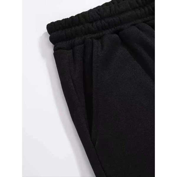 Conjunto de hombre de 2 piezas, camiseta de cuello redondo con estampado de montaña y triángulos + pantalones con cordón para deportes y casual de verano - Imagen 5