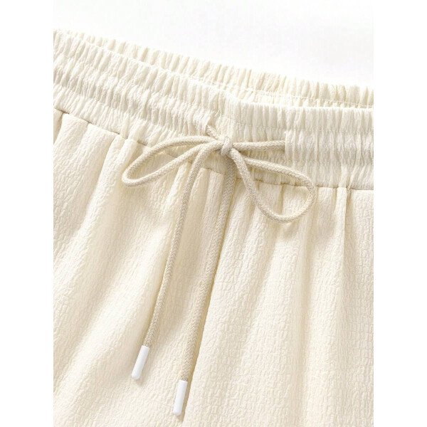 Set de 2 piezas, estilo europeo de moda, conjunto informal de camisa y pantalones de marca jacquard, holgado, ideal como outfit de playa y resort para parejas, adecuado como regalo para esposo/novio - Imagen 7