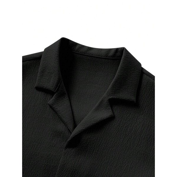 Set de 2 piezas, estilo europeo de moda, conjunto informal de camisa y pantalones de marca jacquard, holgado, ideal como outfit de playa y resort para parejas, adecuado como regalo para esposo/novio - Imagen 10