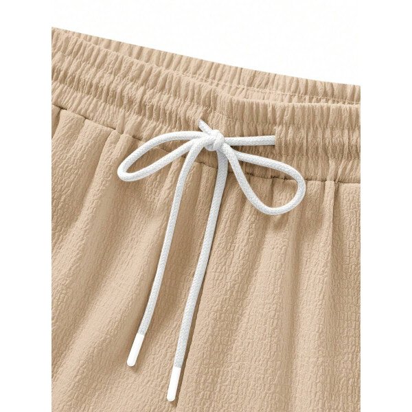 Set de 2 piezas, estilo europeo de moda, conjunto informal de camisa y pantalones de marca jacquard, holgado, ideal como outfit de playa y resort para parejas, adecuado como regalo para esposo/novio - Imagen 19