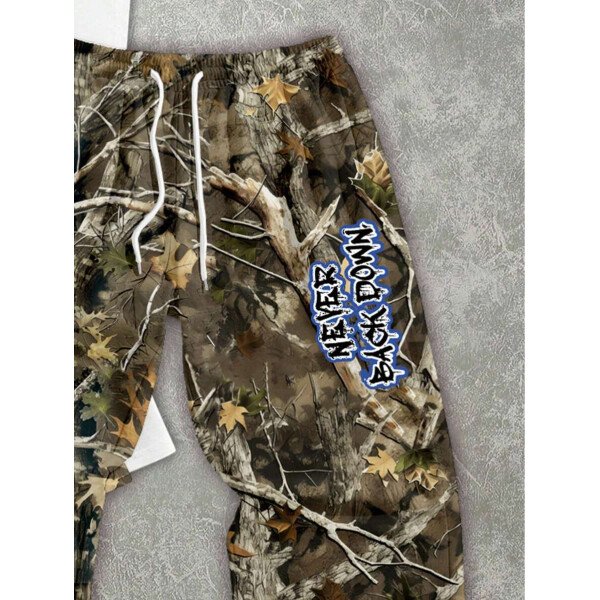 Manfinity ZONE917 Conjunto de camiseta de manga corta y pantalones con estampado de letras y personajes de dibujos animados para hombre, de corte holgado - Imagen 4