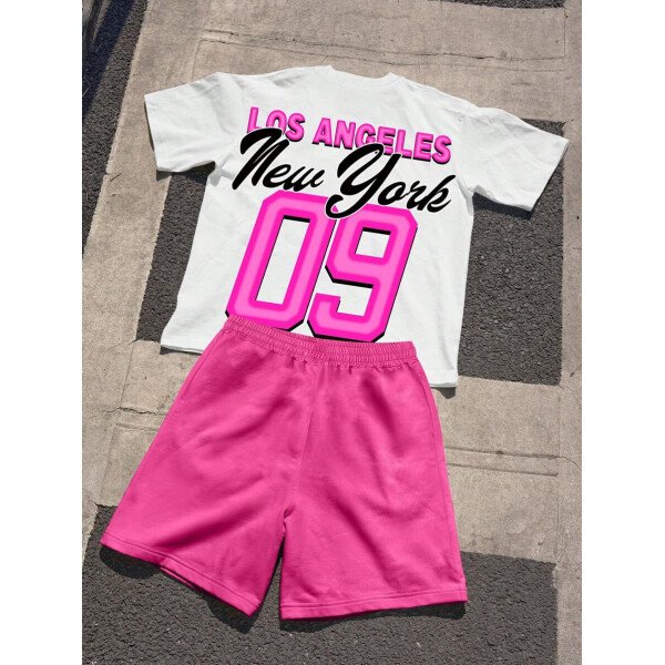 Manfinity EMRG Conjunto de camiseta con estampado de letra y retrato y pantalones cortos con cordón para hombre - Image 15