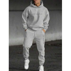 Manfinity Homme Conjunto De Sudadera Con Capucha Y Pantalón Deportivo De Hombre Con Estampado De Letras Y Corte Holgado