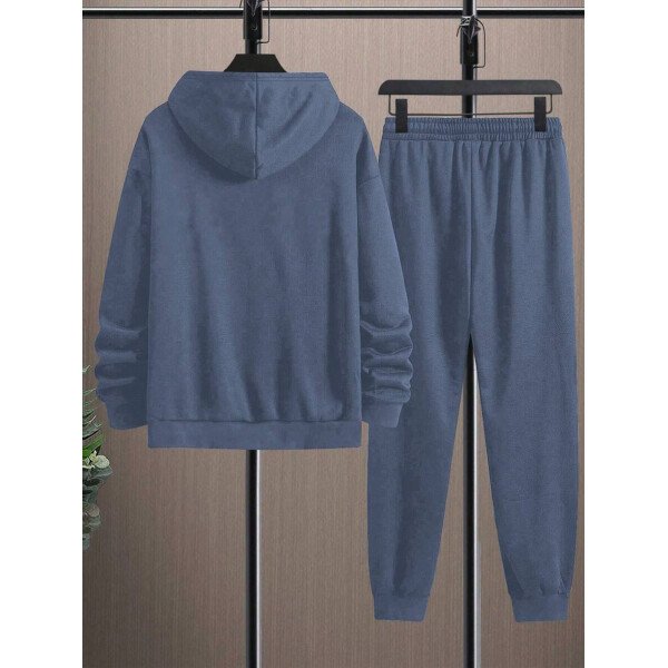 Manfinity Homme Conjunto De Sudadera Con Capucha Y Pantalón Deportivo De Hombre Con Estampado De Letras Y Corte Holgado - Image 17