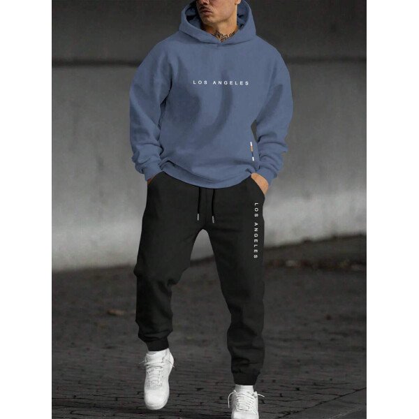 Manfinity Homme Conjunto De Sudadera Con Capucha Y Pantalón Deportivo De Hombre Con Estampado De Letras Y Corte Holgado - Image 29