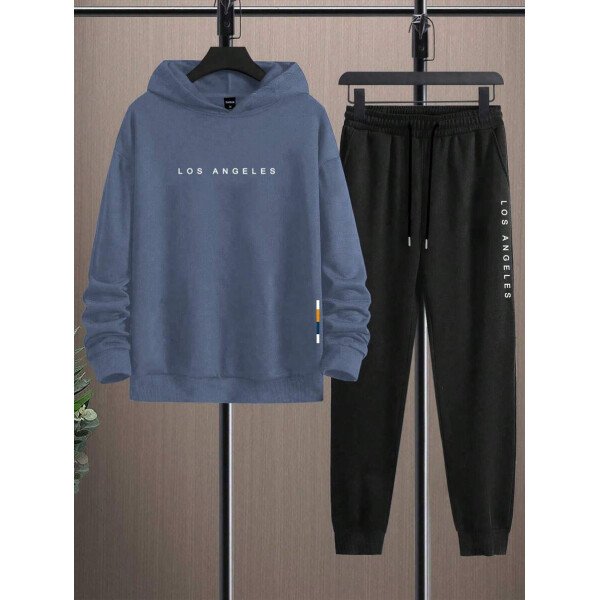 Manfinity Homme Conjunto De Sudadera Con Capucha Y Pantalón Deportivo De Hombre Con Estampado De Letras Y Corte Holgado - Image 30