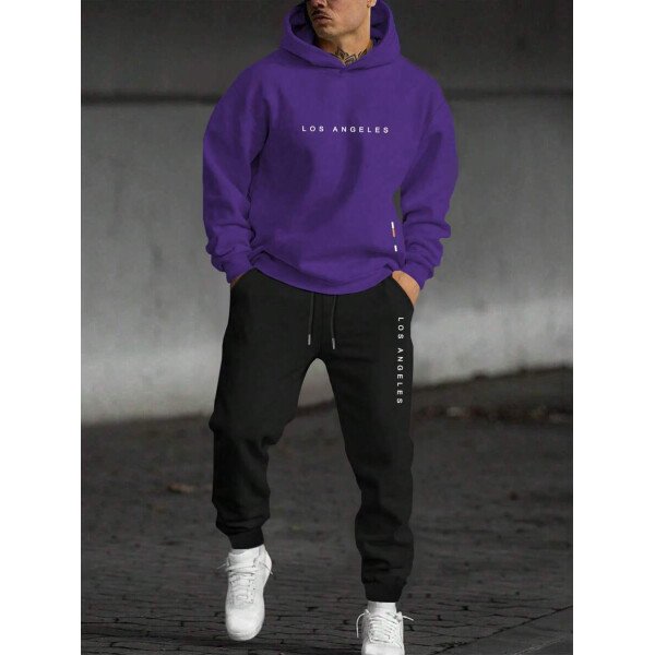 Manfinity Homme Conjunto De Sudadera Con Capucha Y Pantalón Deportivo De Hombre Con Estampado De Letras Y Corte Holgado - Image 36