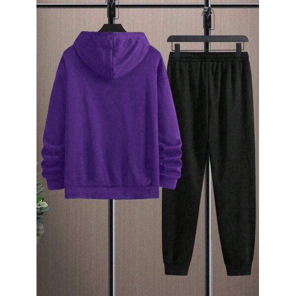 Manfinity Homme Conjunto De Sudadera Con Capucha Y Pantalón Deportivo De Hombre Con Estampado De Letras Y Corte Holgado - Image 38