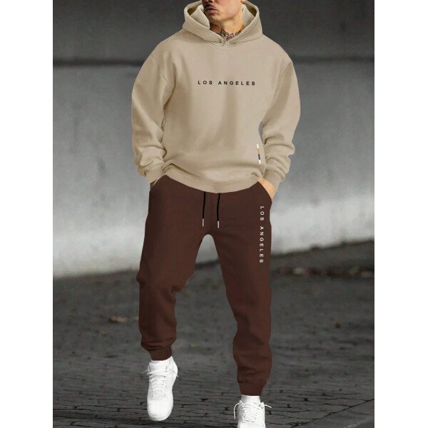 Manfinity Homme Conjunto De Sudadera Con Capucha Y Pantalón Deportivo De Hombre Con Estampado De Letras Y Corte Holgado - Image 43