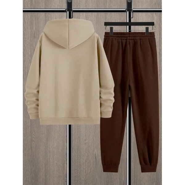 Manfinity Homme Conjunto De Sudadera Con Capucha Y Pantalón Deportivo De Hombre Con Estampado De Letras Y Corte Holgado - Image 45