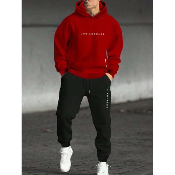 Manfinity Homme Conjunto De Sudadera Con Capucha Y Pantalón Deportivo De Hombre Con Estampado De Letras Y Corte Holgado - Image 50