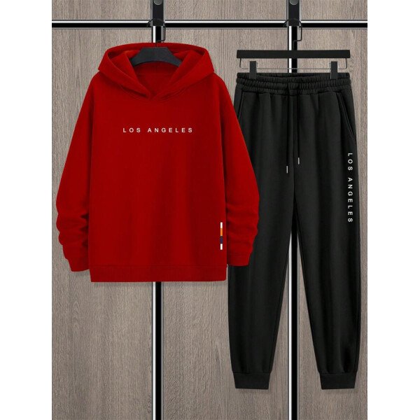 Manfinity Homme Conjunto De Sudadera Con Capucha Y Pantalón Deportivo De Hombre Con Estampado De Letras Y Corte Holgado - Image 51