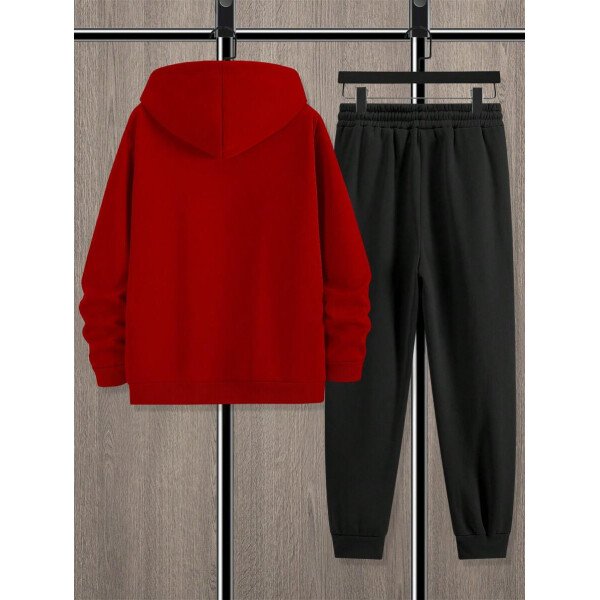 Manfinity Homme Conjunto De Sudadera Con Capucha Y Pantalón Deportivo De Hombre Con Estampado De Letras Y Corte Holgado - Image 52