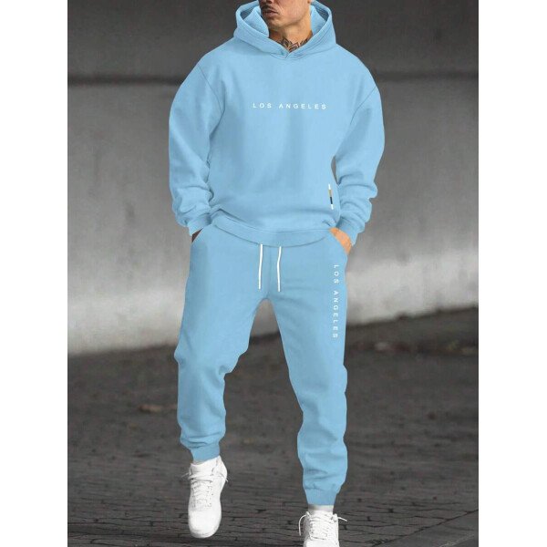 Manfinity Homme Conjunto De Sudadera Con Capucha Y Pantalón Deportivo De Hombre Con Estampado De Letras Y Corte Holgado - Image 57