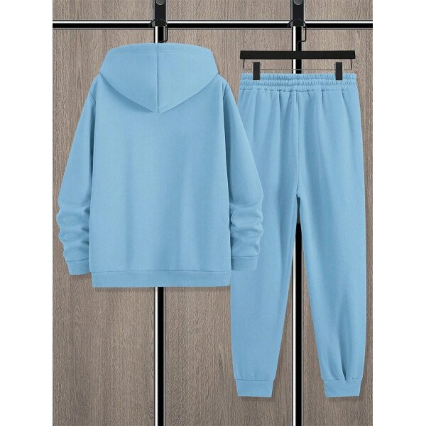 Manfinity Homme Conjunto De Sudadera Con Capucha Y Pantalón Deportivo De Hombre Con Estampado De Letras Y Corte Holgado - Image 59