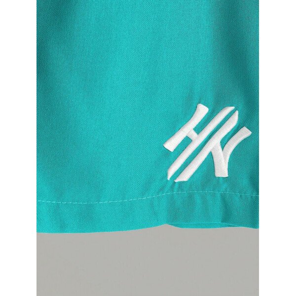Manfinity CasualCool Conjunto de camiseta de manga corta de cuello redondo con estampado y pantalones cortos casuales de verano para hombres, conjunto de ropa de verano para hombres - Imagen 14