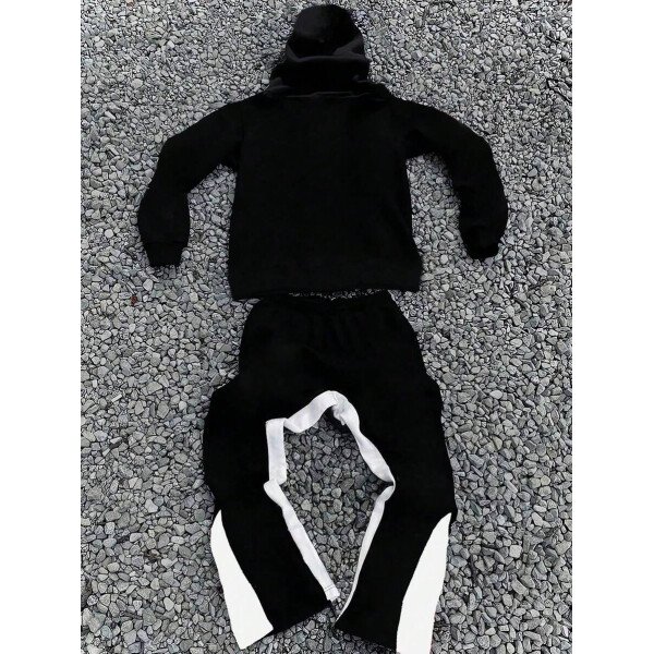 Set de 2 piezas Ropa urbana casual de hombre Y2K: sudadera con capucha y pantalón de chándal con estampado de letras, otoño - Imagen 4