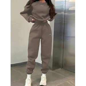 INAWLY Set de 2 piezas de sudadera y pantalón de chándal casual con impresión de letras para mujer