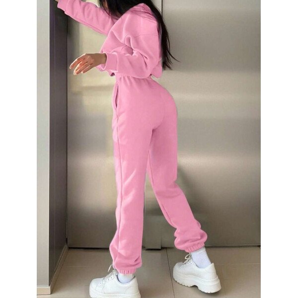 INAWLY Set de 2 piezas de sudadera y pantalón de chándal casual con impresión de letras para mujer - Image 11