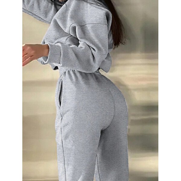 INAWLY Set de 2 piezas de sudadera y pantalón de chándal casual con impresión de letras para mujer - Image 17
