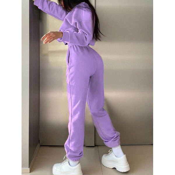 INAWLY Set de 2 piezas de sudadera y pantalón de chándal casual con impresión de letras para mujer - Image 25