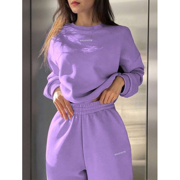 INAWLY Set de 2 piezas de sudadera y pantalón de chándal casual con impresión de letras para mujer - Image 26