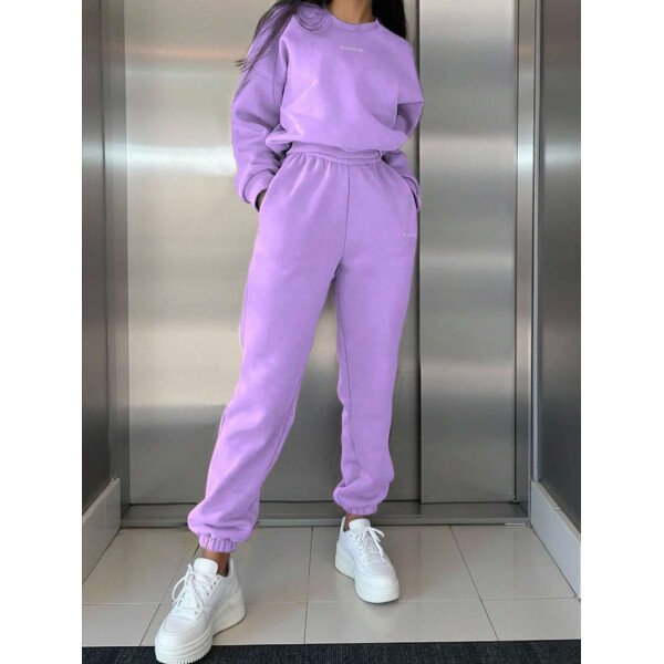 INAWLY Set de 2 piezas de sudadera y pantalón de chándal casual con impresión de letras para mujer - Image 27