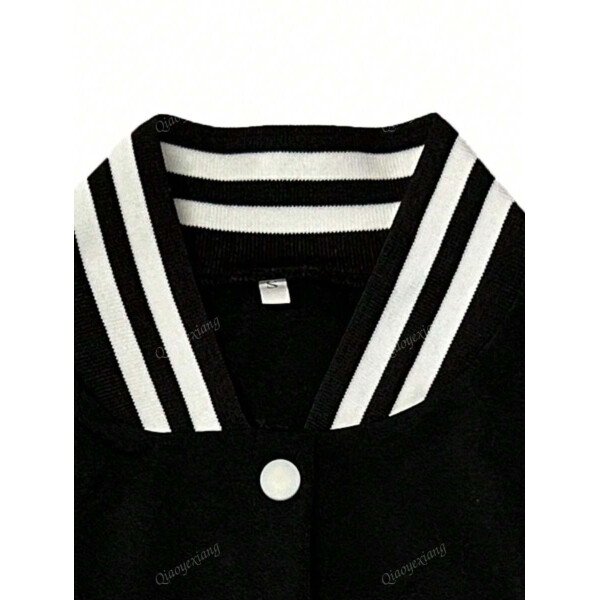 Conjunto de 2 piezas para mujer- Chaqueta deportiva de un solo pecho de unicolor y parte superior - Imagen 9