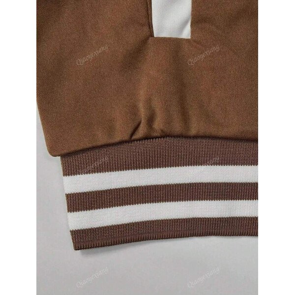 Conjunto de 2 piezas para mujer- Chaqueta deportiva de un solo pecho de unicolor y parte superior - Imagen 13